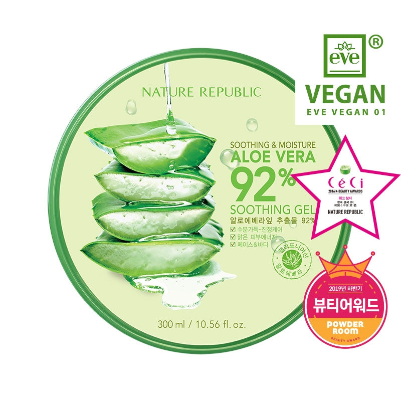 [Nature Republic] Aloe Vera Soothing Gel, 92% Soothing and Moisture 300ml